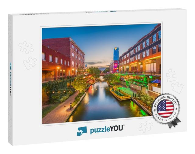 Oklahoma City, Oklahoma, USA Cityscape in Bricktown At Dus... Jigsaw Puzzle