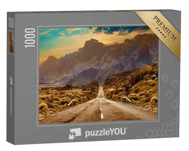 Puzzel 1000 stukjes „Weg door het schilderachtige landschap van het natuurpark van Tenerife“