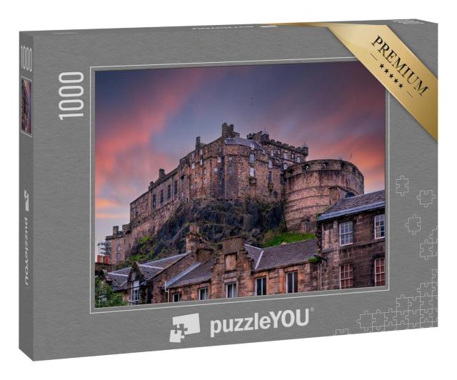 Puzzle 1000 Teile „Edinburgh Castle im Sonnenuntergang, Schottland, UK“