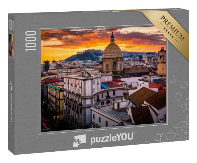 Puzzle „Atemberaubende Ansicht von Neapel von oben bei Sonnenuntergang“