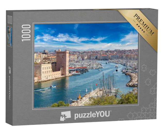 Puzzel 1000 stukjes „Kasteel Saint Jean en kathedraal de la Major, Marseille, Frankrijk“