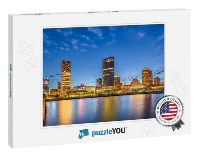 Milwaukee, Wisconsin, USA Downtown City Skyline on Lake Mi... Jigsaw Puzzle
