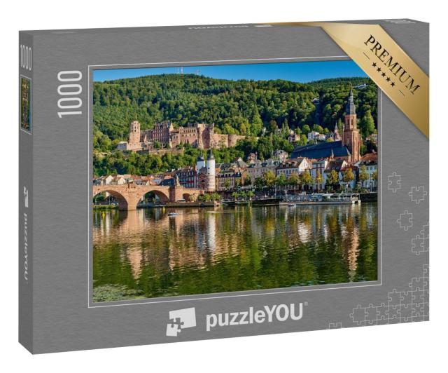 Puzzle 1000 Teile „Heidelberger Altstadt am Neckar, Deutschland“