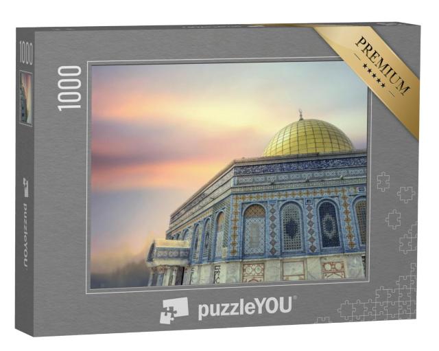 Puzzel 1000 stukjes „Rotskoepel in het avondlicht, Jeruzalem“