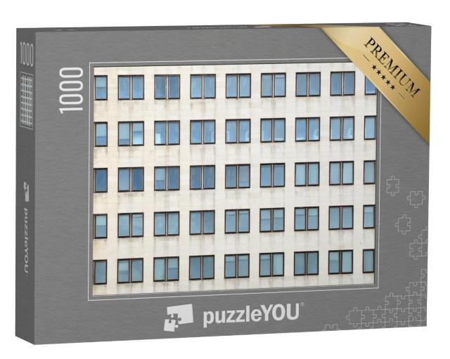 Puzzel 1000 stukjes „Plaatsing van ramen in een kantoorgebouw“