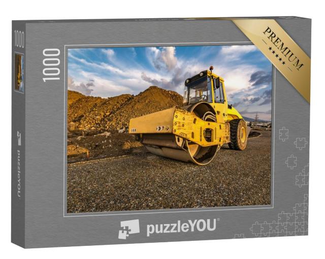 Puzzel 1000 stukjes „Gele stoomwals voor wegenbouw“