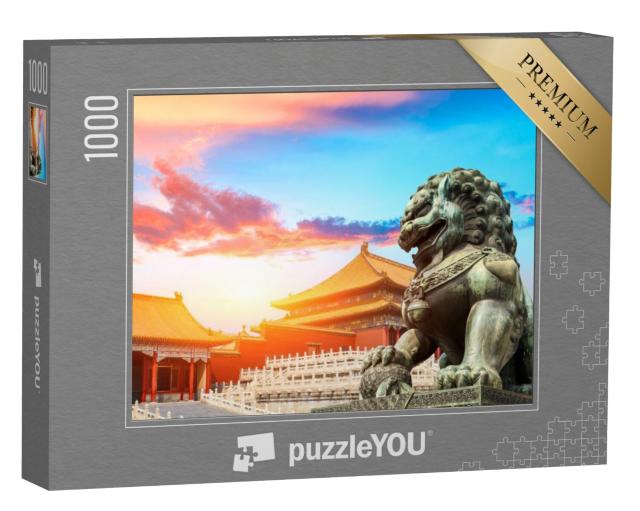 Puzzel 1000 stukjes „Bronzen leeuw in de Verboden Stad, Beijing“