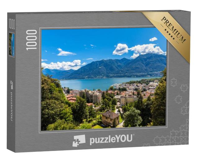 Puzzel 1000 stukjes „Luchtfoto van de stad Locarno“