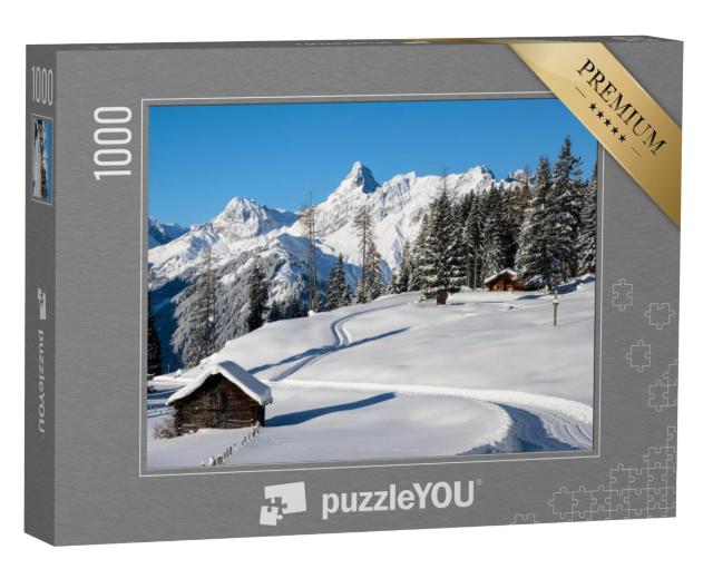 Puzzel 1000 stukjes „Perfecte winterdag in de vallei van Montafon“