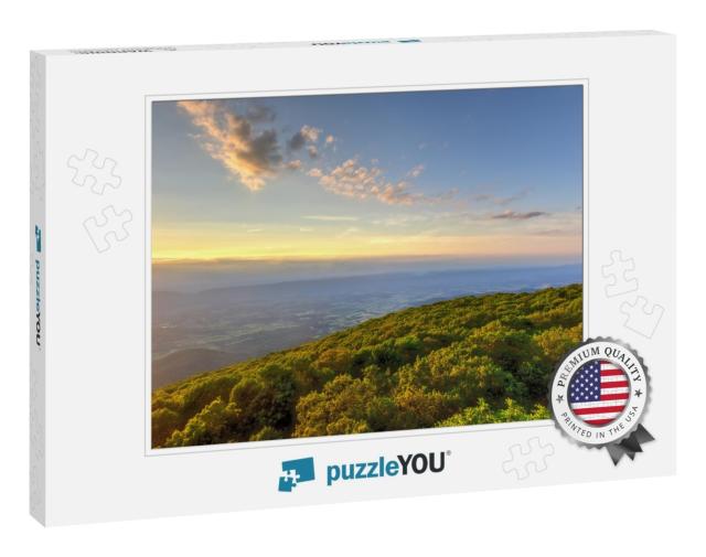 View of Sunset Over the Shenandoah Valley & Blue Ridge Mo... Jigsaw Puzzle