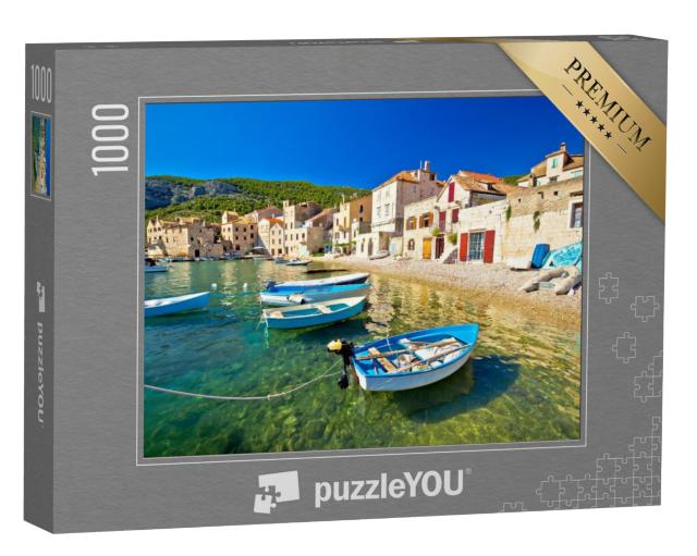 Puzzel 1000 stukjes „Komiza aan het water, eiland Vis, Kroatië“