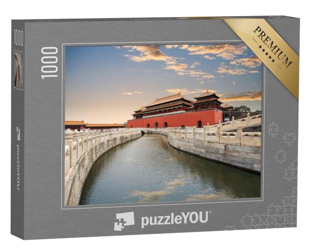 Puzzel 1000 stukjes „Golden Water Bridge bij zonsondergang, Beijing“