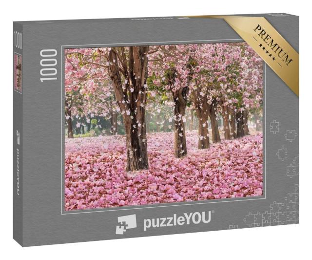Puzzle 1000 Teile „Rosa Blüten bilden einen romantischen Tunnel“
