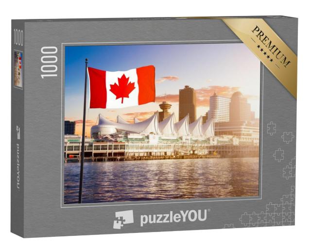 Puzzel 1000 stukjes „De skyline van Vancouver gezien vanaf het water“