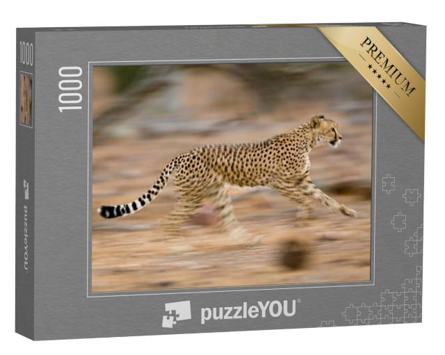 Puzzel 1000 stukjes „Jonge jachtluipaard rent snel“