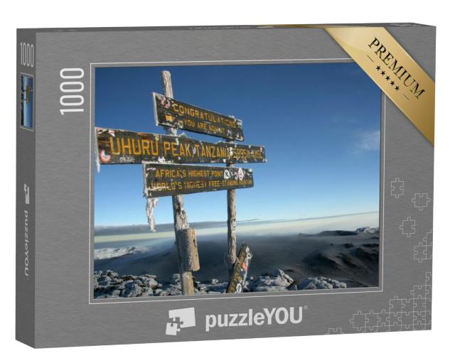 Puzzel 1000 stukjes „Top van Kilimanjaro met sneeuw, Tanzania, Afrika“