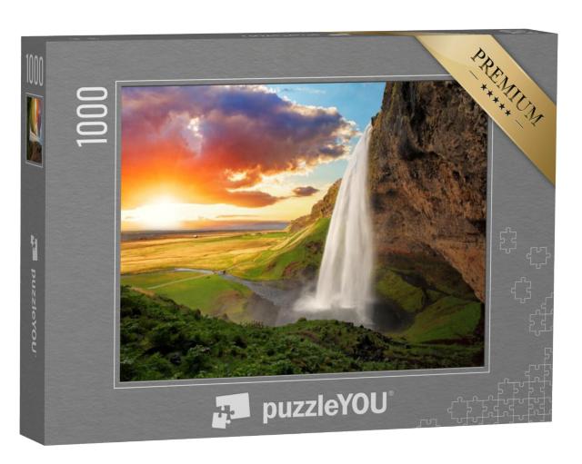 Puzzel 1000 stukjes „Seljalandsfoss, waterval in IJsland“