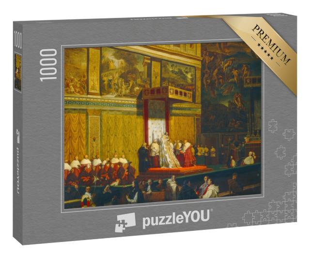 Puzzle 1000 Teile „Jean-Auguste-Dominique Ingres - Papst Pius VII. in der Sixtinischen Kapelle“