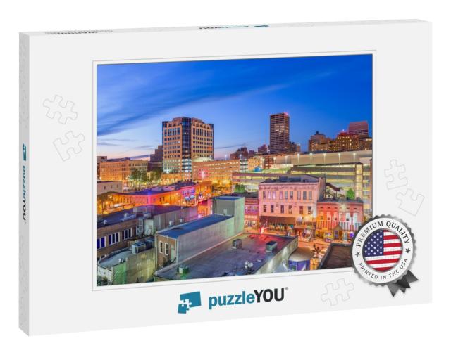 Memphis, Tennessee, USA Downtown Cityscape At Dusk Over Be... Jigsaw Puzzle