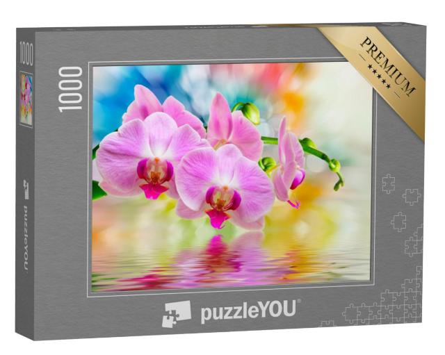 Puzzel 1000 stukjes „Close-up van een orchidee“