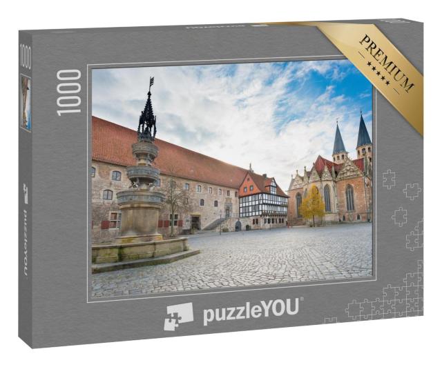 Puzzle 1000 Teile „Brunnen im mittelalterlichen Braunschweig, Deutschland“