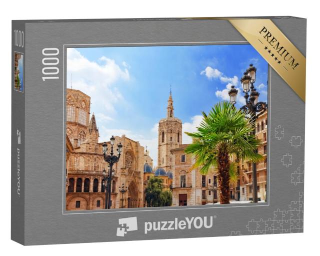 Puzzel 1000 stukjes „Oude stad en kathedraal van Valencia, Spanje“