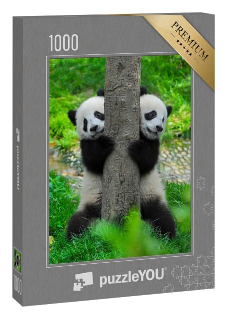 Puzzle 1000 Teile „Pandabär-Zwillinge“