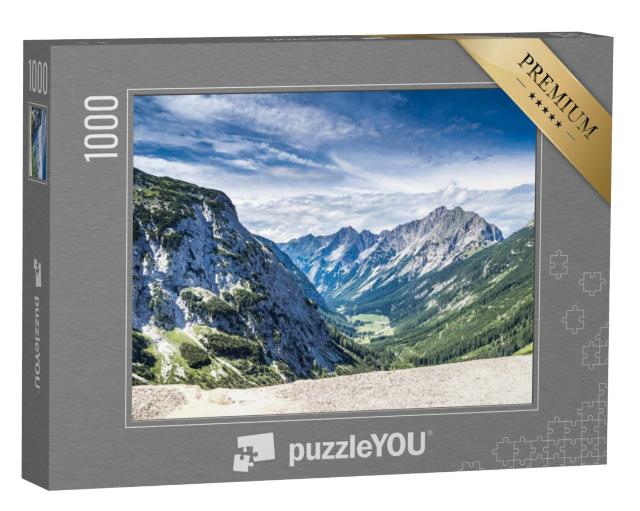 Puzzel 1000 stukjes „Panoramisch uitzicht op het Karwendeldal, Oostenrijkse Alpen“