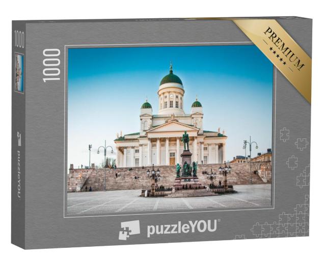 Puzzel 1000 stukjes „Avondsfeer in de kathedraal van Helsinki, Finland“