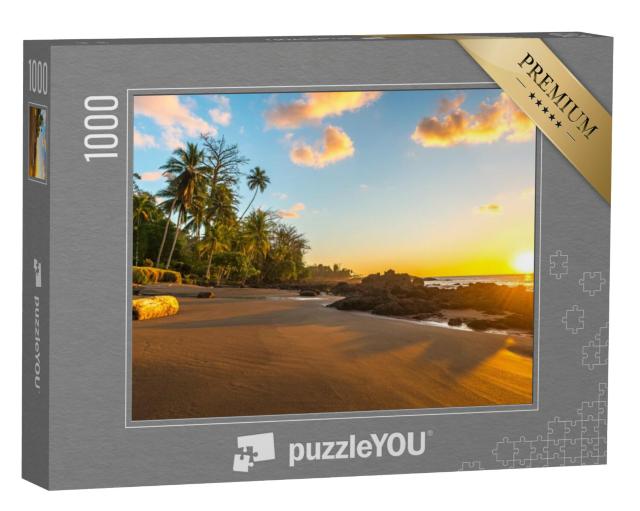 Puzzel 1000 stukjes „Tropische zonsondergang op de Stille Oceaan, Nationaal Park Corcovado, Costa Rica“