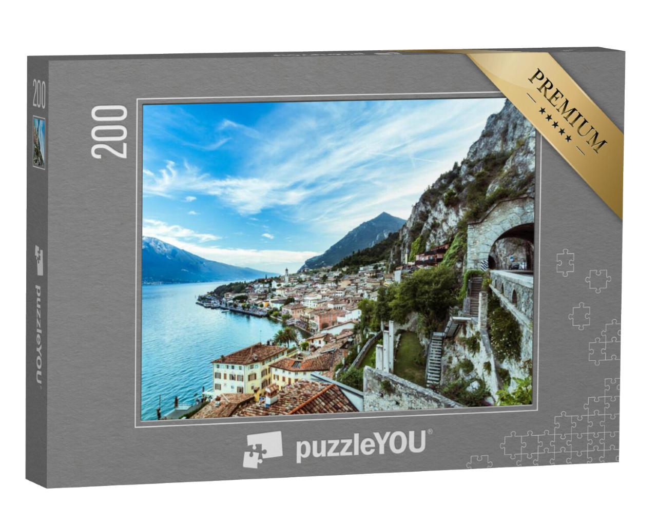 Puzzel 200 stukjes „Prachtig panorama van Limone sul Garda aan het Gardameer“