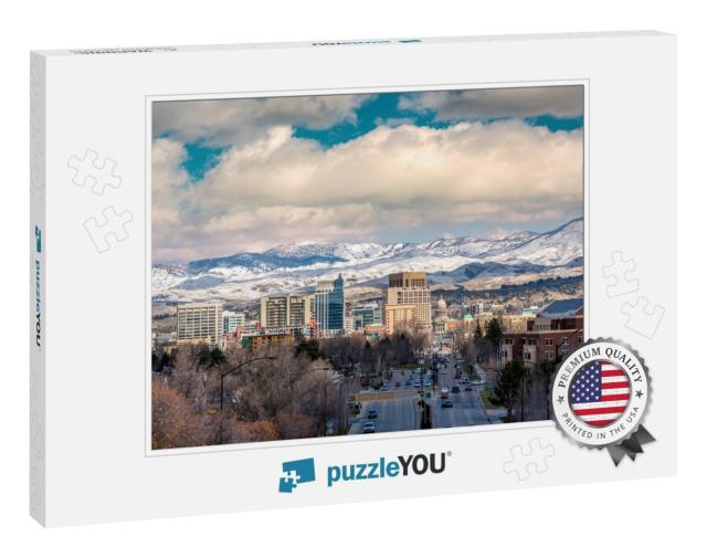 Winter Day in Boise Idaho with Capital & Snow in the Foot... Jigsaw Puzzle