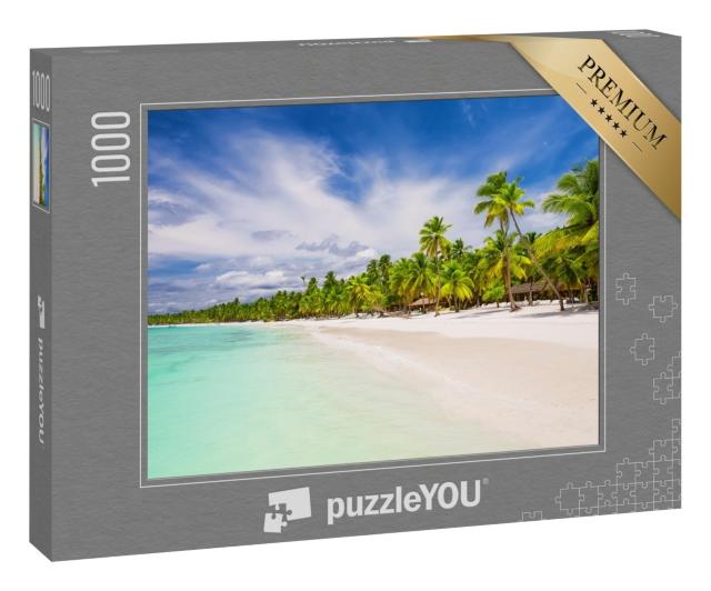 Puzzle 1000 Teile „Palmen am weißen Sandstrand in Punta Cana, Dominikanische Republik“