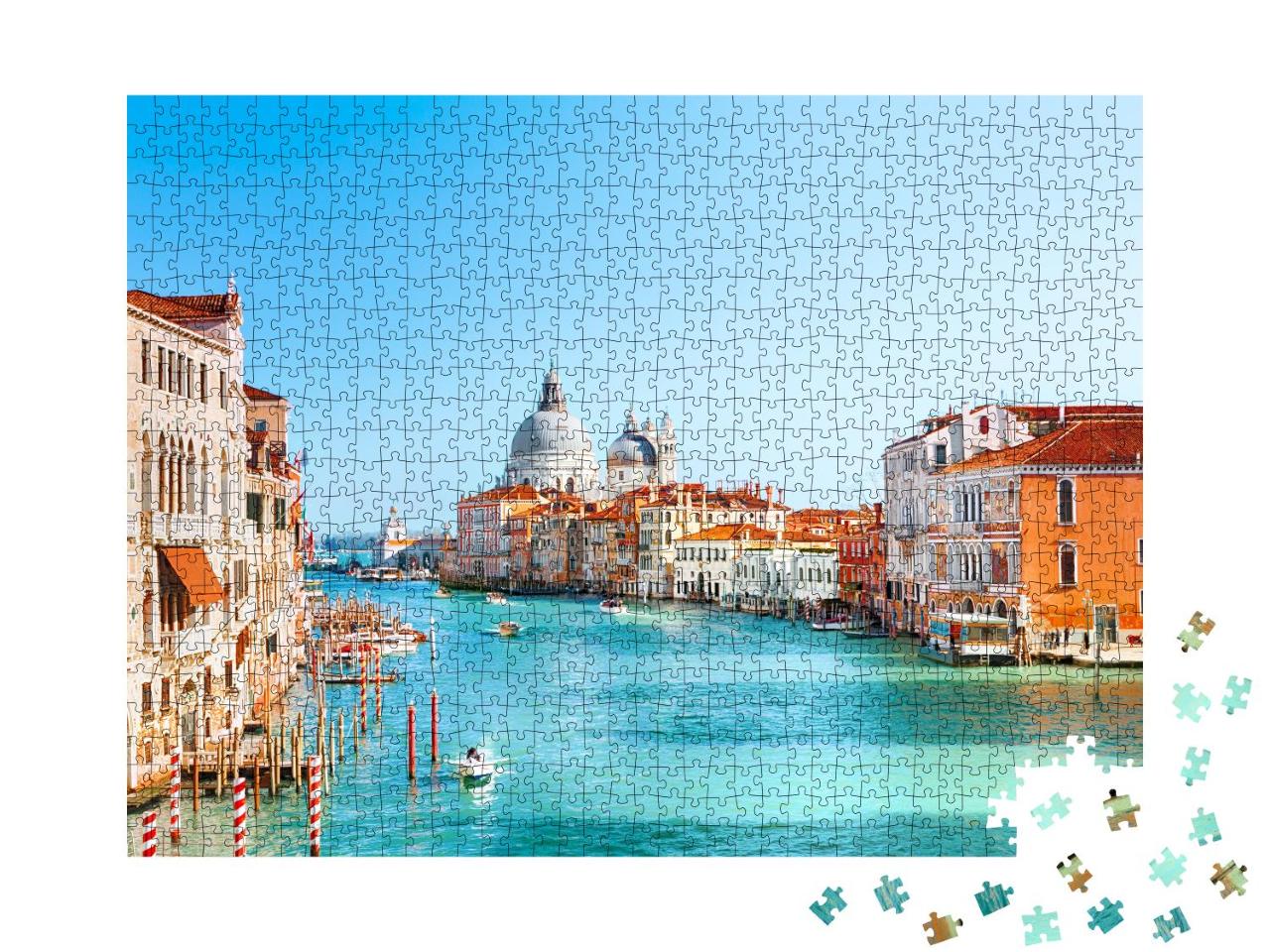 Puzzle 1000 Teile „Blick auf Canal Grande und Basilika Santa Maria della Salute, Venedig“