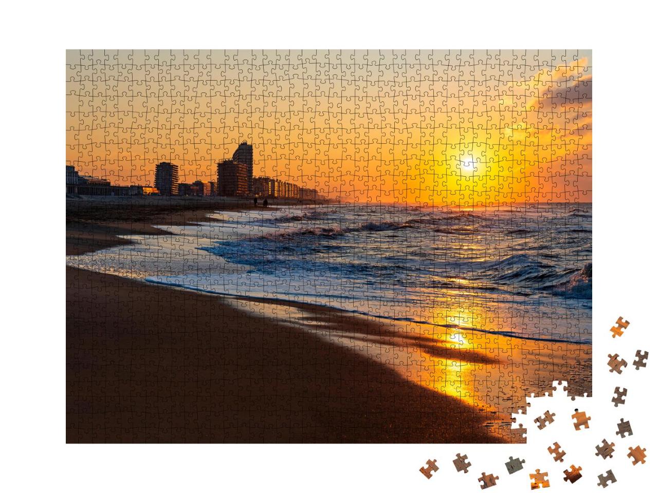 Puzzle 1000 Teile „Oostende im Sonnenuntergang, Belgien“