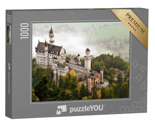 Puzzel 1000 stukjes „Kasteel Neuschwanstein in de mist, Beieren“