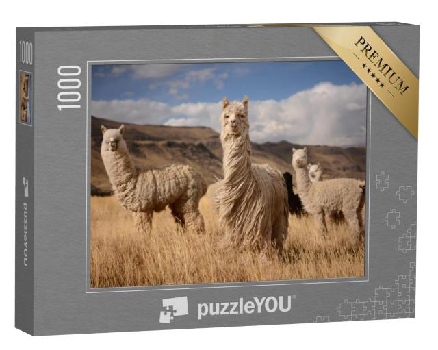 Puzzel 1000 stukjes „Alpaca's in de Peruaanse Andes“