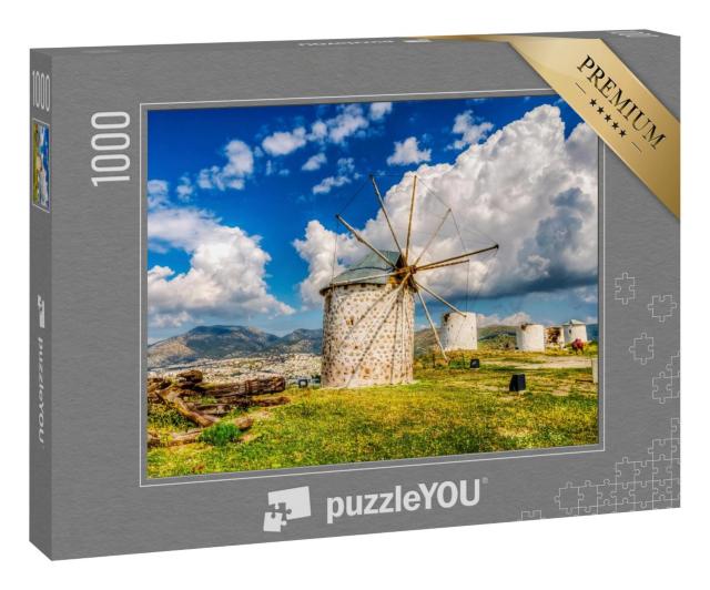 Puzzle 1000 Teile „Windmühlen der Stadt Bodrum, Türkei“