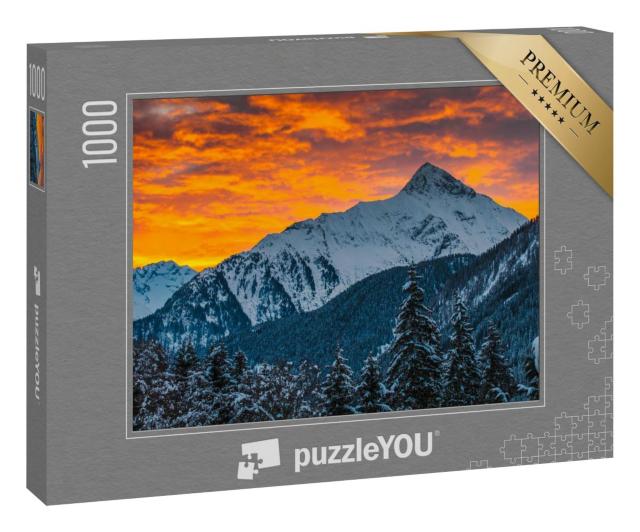 Puzzle 1000 Teile „Die Zillertaler Alpen im Sonnenaufgang, Österreich“