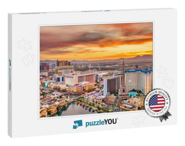 Las Vegas, Nevada, USA Skyline Over the Strip At Dusk... Jigsaw Puzzle