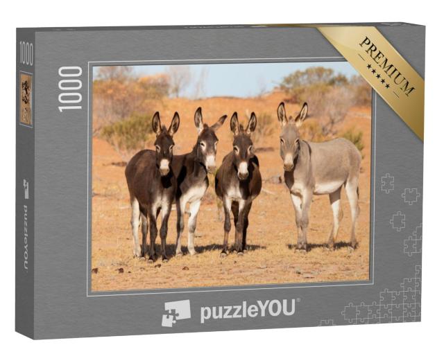 Puzzel 1000 stukjes „Ezels in de Australische outback“