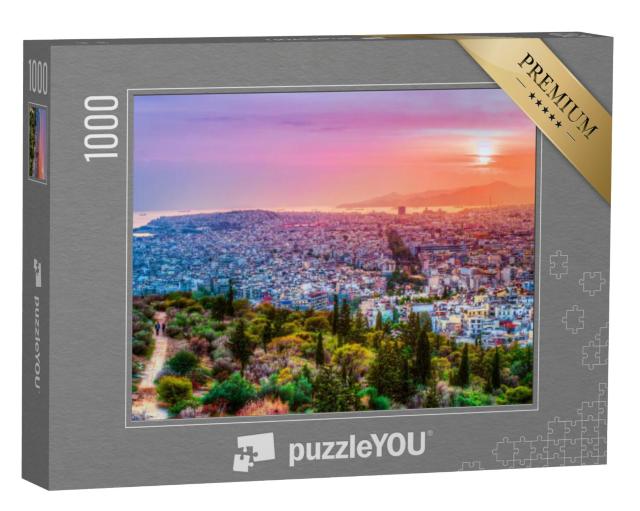 Puzzel 1000 stukjes „Athene bij zonsondergang“