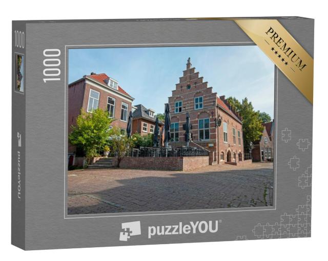 Puzzel 1000 stukjes „Middeleeuwse huizen in de vestingstad Woudrichem in Nederland“