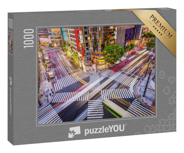 Puzzle 1000 Teile „Stadtbild mit Kreuzung von Tokio, Japan“