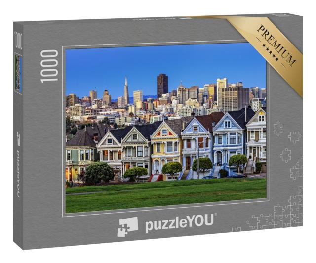 Puzzle 1000 Teile „Blick vom Alamo Square bei Dämmerung, San Francisco“