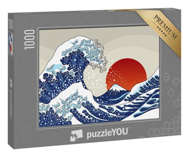 Puzzle 1000 Teile „Eine alte japanische Wellenillustration“