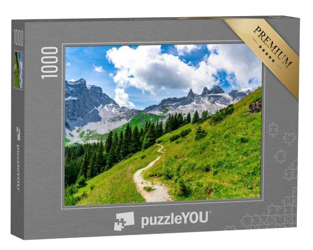 Puzzel 1000 stukjes „De drie torens in de bergen van Vorarlberg“