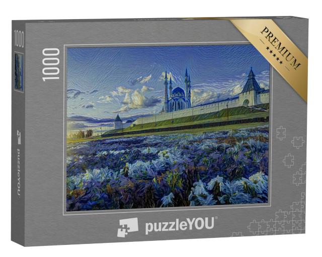 Puzzel 1000 stukjes „in de kunststijl van van Gogh, Sterrennacht - Bloemen in het Kazan Kremlin“