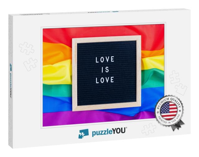 Mockup Made with the Lgbt Pride Flag with the Hear... Jigsaw Puzzle