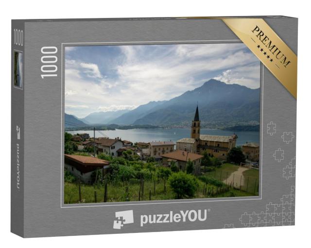 Puzzel 1000 stukjes „Comomeer met bergen en wolken, Lombardije, Italië“